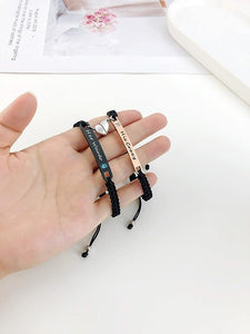 collage of happy people who have given their significant other the customizable personalized couples bracelet