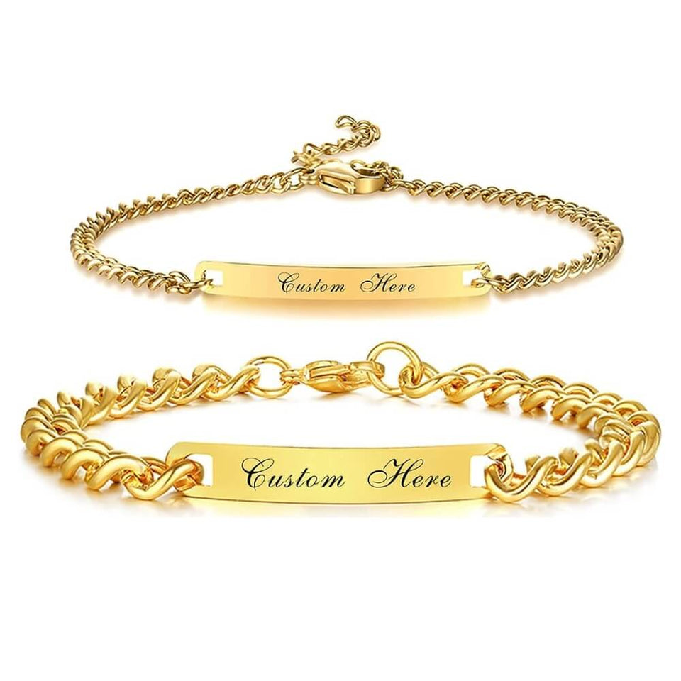 Couples Engraved Bracelet Set -  main picture