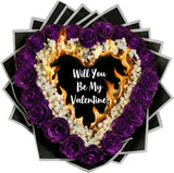 Purple Burn Away Glitter Roses Bouquet