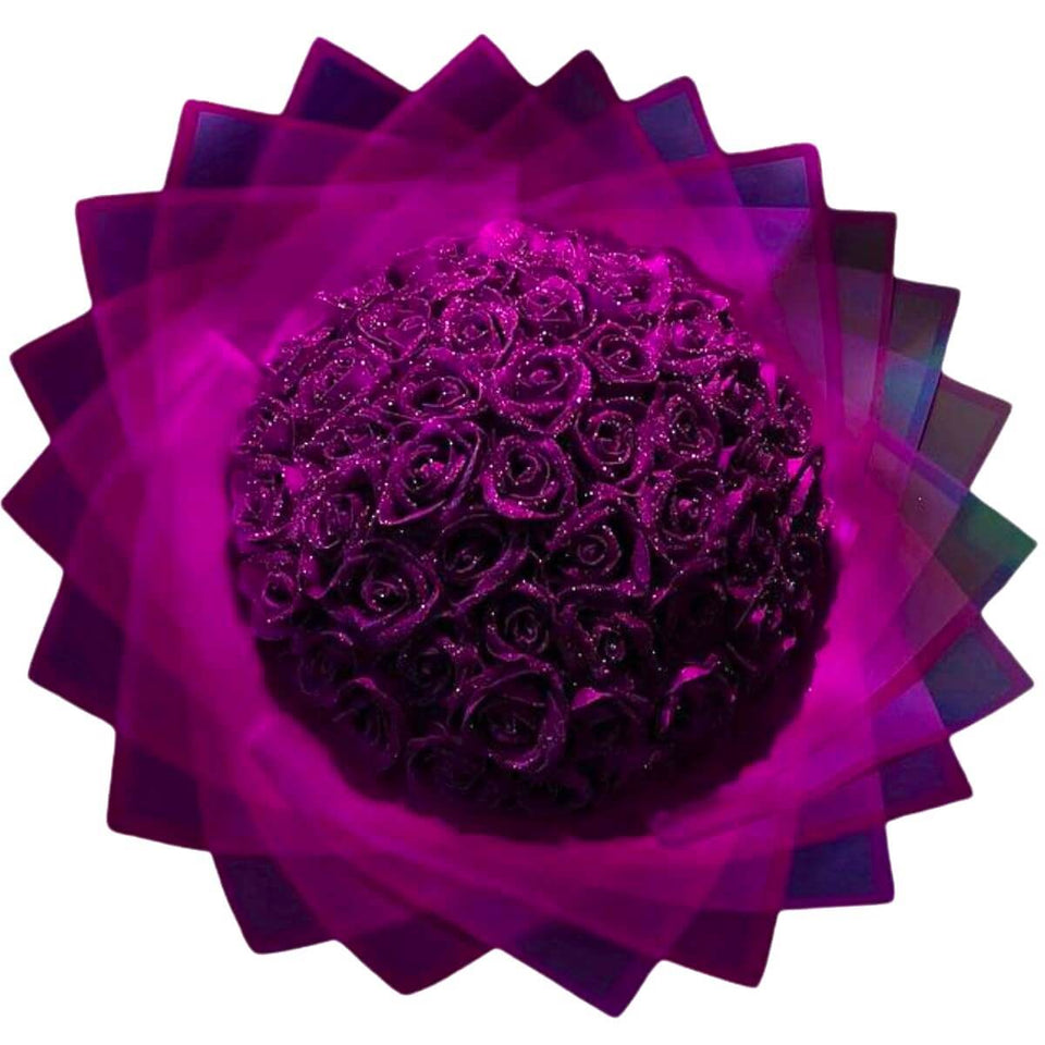Purple Glitter Roses Bouquet Madeofrose®