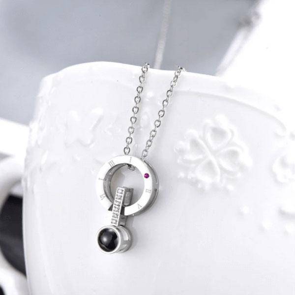 Luxury Rose Box With Necklace -  Silver-just-necklace