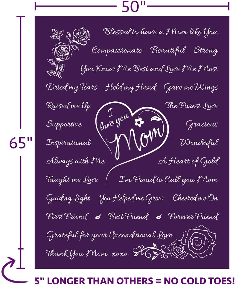 measurements of the I Love You Mom Blanket