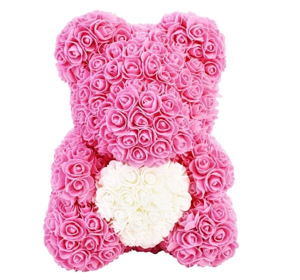 Rose Bear With Exclusive Bag⭐ - Madeofrose Pink-White-With-MADEOFROSE-Bag