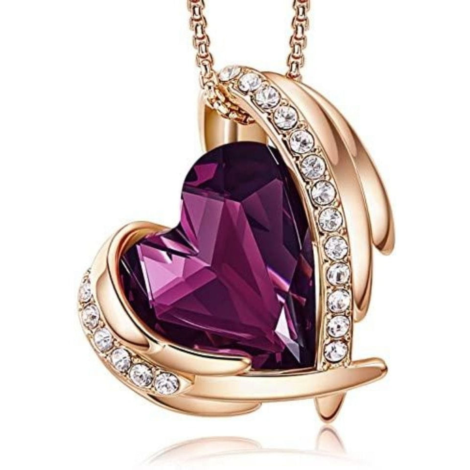 Heart Necklace -  Purple