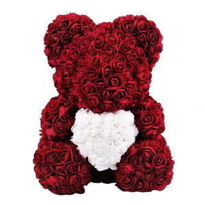 Burgundy Exclusive Rose Bear - Madeofrose