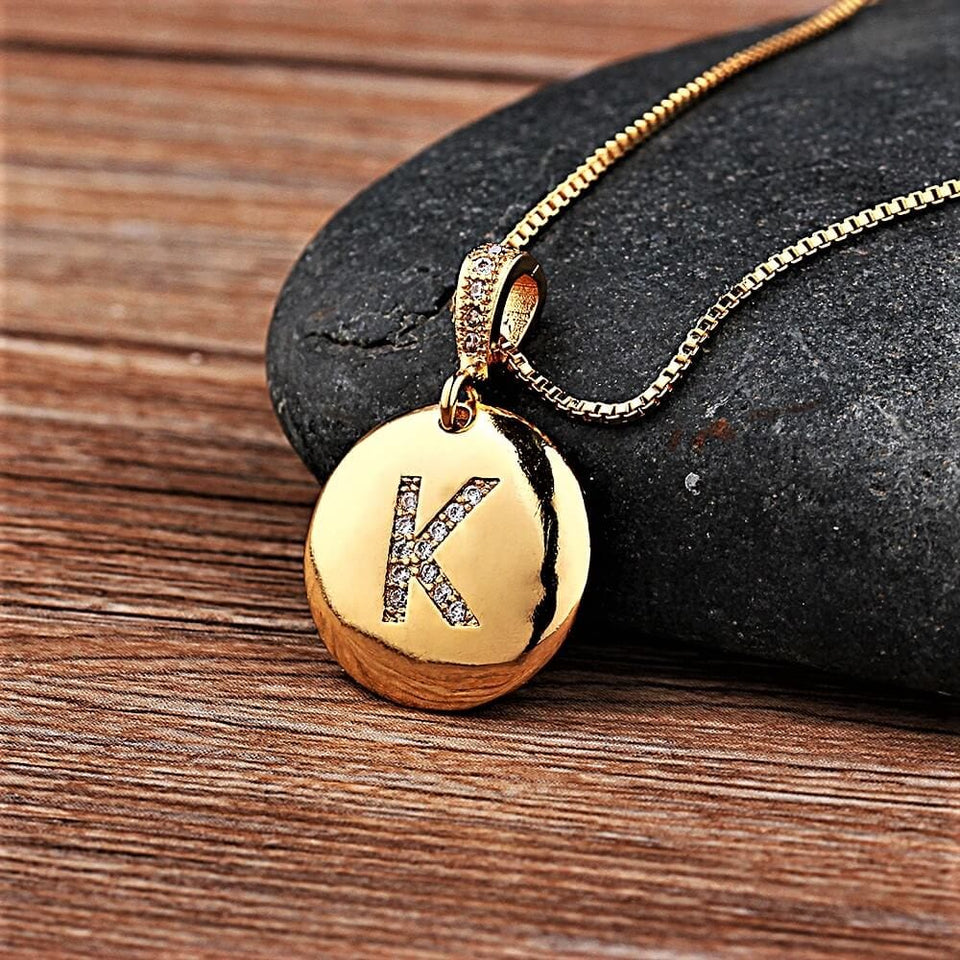 Custom Letter Necklace Pendant -  K
