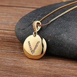 Custom Letter Necklace Pendant -  V