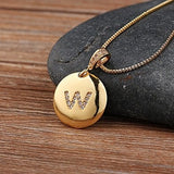 Custom Letter Necklace Pendant -  W