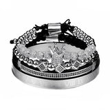 Bracelet Set With Crown - Silver