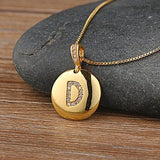 Custom Letter Necklace with diamonds -  D