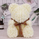 Luxury Rose Bear - white