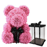 Luxury Rose Bear With Gift Box -  Pink-16-40cm