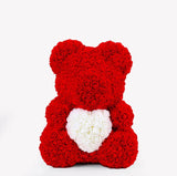 Luxury Rose Bear With Heart - Madeofrose 15-40cm-Red-White