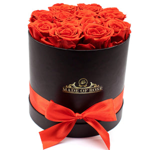 front view Madeofrose® Round Red Roses Box 12