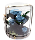 Madeofrose® Preserved Roses In Glass Dome Blue