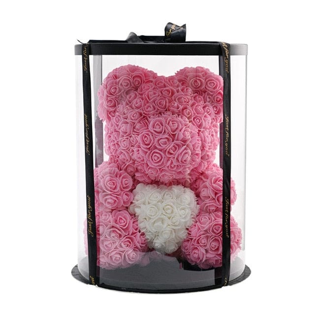 Luxury Rose Bear With Round Gift box - Madeofrose