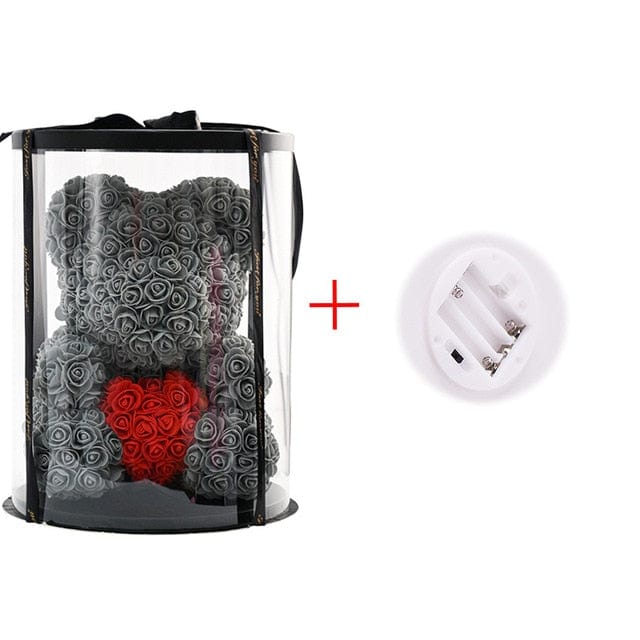 Luxury Rose Bear With Round Gift box - Madeofrose