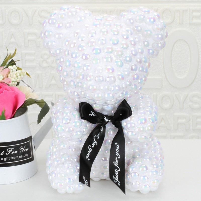 Exclusive Pearl Rose Bear [NEW 2025 Design] -  White