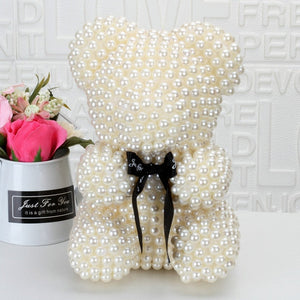 Exclusive Pearl Rose Bear [NEW 2025 Design] -  Pearl - white background