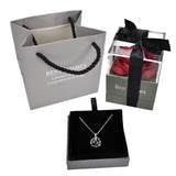 Rose Jewelry Box With Necklace -  Box-With-Silver-Necklace