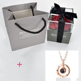 Rose Jewelry Box With Necklace -  Box-With-Gold-Necklace