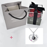 Rose Jewelry Box With Necklace -   silver