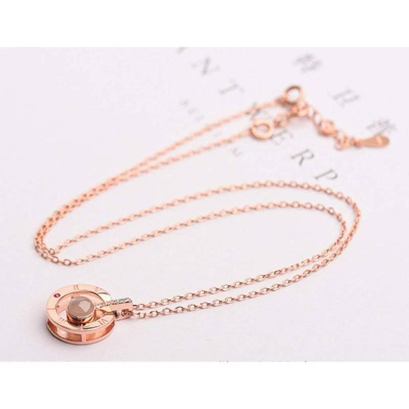 Luxury Rose Box With Necklace -  close up of product